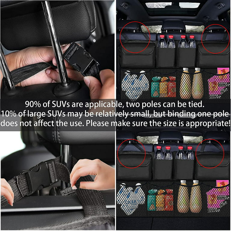 HOOFUN Car Hanging Trunk Organizer, Hanging Car Backseat Organizer with 8 Large Storage Bag Super Large Capacity, Waterproof Trunk Storage Bag for SUV Car