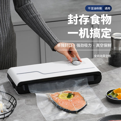 Food Vacuum Sealer, Food Saver Vacuum Machine, with 15pcs Vacuum Seal Bags, Dry & Moist Food Modes, Quick Seal, Easy to Clean, Compact Design