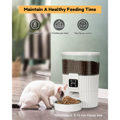 Kidsjoy Automatic Cat Feeder, 3.5L Dual Power Pet Feeder Automatic Dry Food Dispenser, Control 1-4 Meals a Day, Automatic Dog Feeder