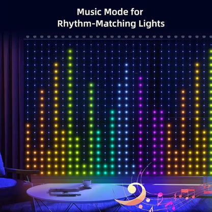 Merryhome RGB Curtain Lights 2m x 2m, App Controlled Music Sync LED String Lights, Waterproof Indoor Outdoor Decor for Bedroom Party Wedding Halloween Christmas Yard, Gift Box Included