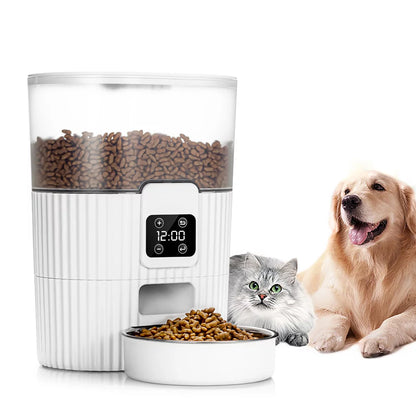 Kidsjoy Automatic Cat Feeder, 3.5L Dual Power Pet Feeder Automatic Dry Food Dispenser, Control 1-4 Meals a Day, Automatic Dog Feeder