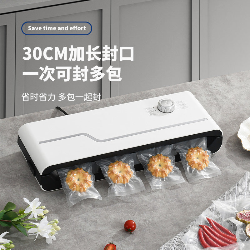 Food Vacuum Sealer, Food Saver Vacuum Machine, with 15pcs Vacuum Seal Bags, Dry & Moist Food Modes, Quick Seal, Easy to Clean, Compact Design