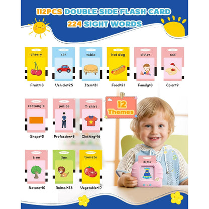 Talking Flash Cards Toys, Pocket Speech Therapy Autism Sensory Toys, Educational Montessori Toys for Birthday