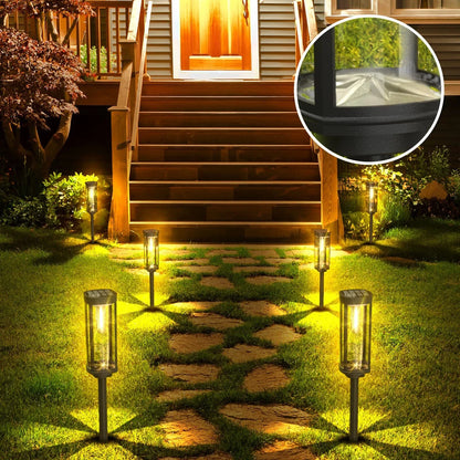 Bright Solar Pathway Lights Outdoor, 4 Pack Solar Powered Garden Lights Waterproof IP65, Auto On/Off Outdoor Light for Lawn Patio Walkway Driveway Decor Landscape Lighting