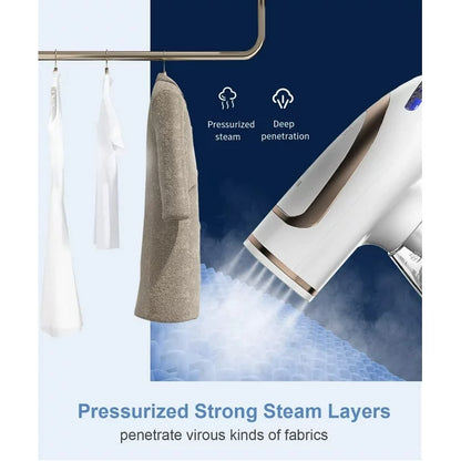 HOOFUN 1600W Extreme Steamer for Clothes, Hand Held Fabric Clothes Steamer with Heat, Garment Steamer 2in1 Portable Steamer for Clothes Fabric Vertical Horizontal Folding Handheld Steam Iron