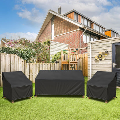 Patio Loveseat Cover, Waterproof Patio Furniture Cover, Maximum Size 83W x 39D x 28H Inches, With Vents and Handles, Black
