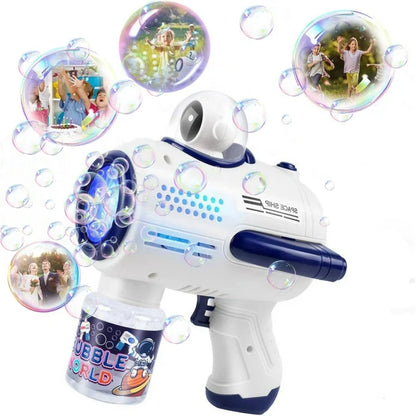 Sevenlady Bubble Machine with 10 Hole, Automatic Bubble Maker with Lights, Bubble Blower for Adults Kids, Outdoor Indoor Toy Gift for for Birthday Wedding Party