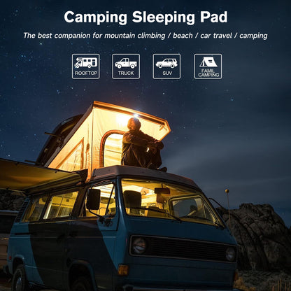 Merryhome Camping Sleeping Pad,Extra-Thick Camping Mat with Pillow,Built-in Foot Pump Inflatable Sleeping Pads Ultralight for Camping Backpacking Hiking Traveling Tent（Single,Blue）