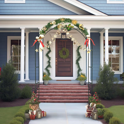 Merryhome Patio Garden Arch Trellis,Wedding Garden Arch,Metal Arch Frame,Pumpkin Archway Outdoor Garden Arbors and Arches for Halloween Christmas Birthday Party Wedding Decoration,7.87x4.6x1.24 Ft(Black)