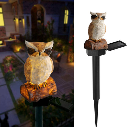 Garden Solar Light Outdoor Decor, Resin Owl Solar LED Light with Stake, Animal Waterproof Light for Flower Fence Lawn Passage Walkway Courtyard Party Decoration