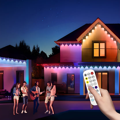 WHATOOK Permanent Outdoor Lights, 50ft 30 Smart RGB Eaves Lights IP67 Waterproof with App Controlled, House Roof Outdoor Lighting for Party, Daily, Halloween, Christmas, Garden