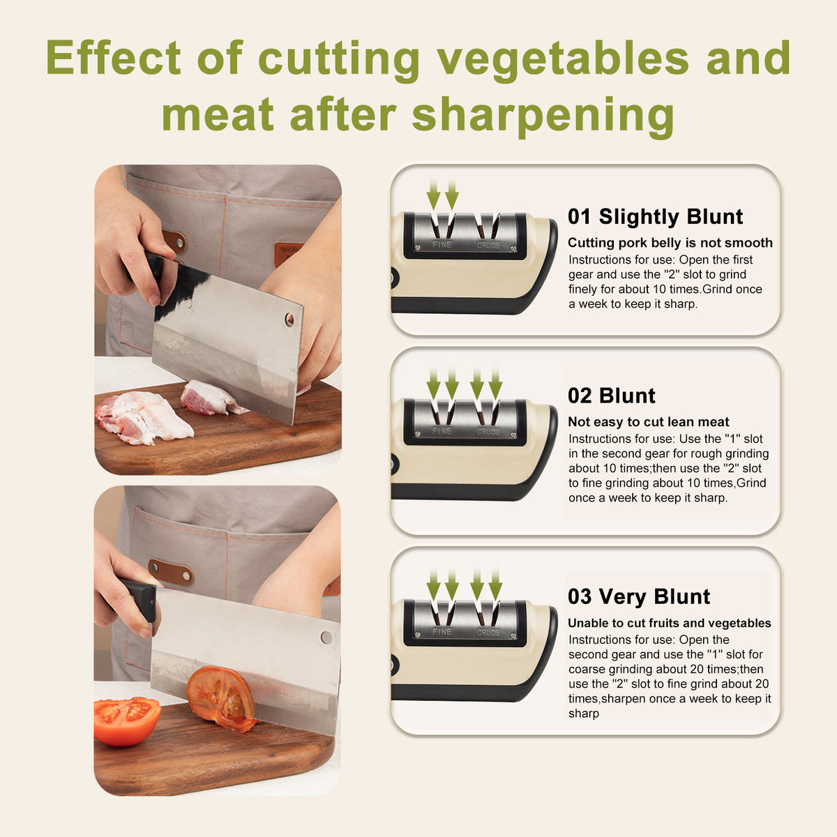 Merryhome Electric Knife Sharpener,2-Stage High-speed Knife Sharpener - USB Charging Automatic Kitchen Gadget for Sharpening Knives,Kitchen Accessories(Gold)