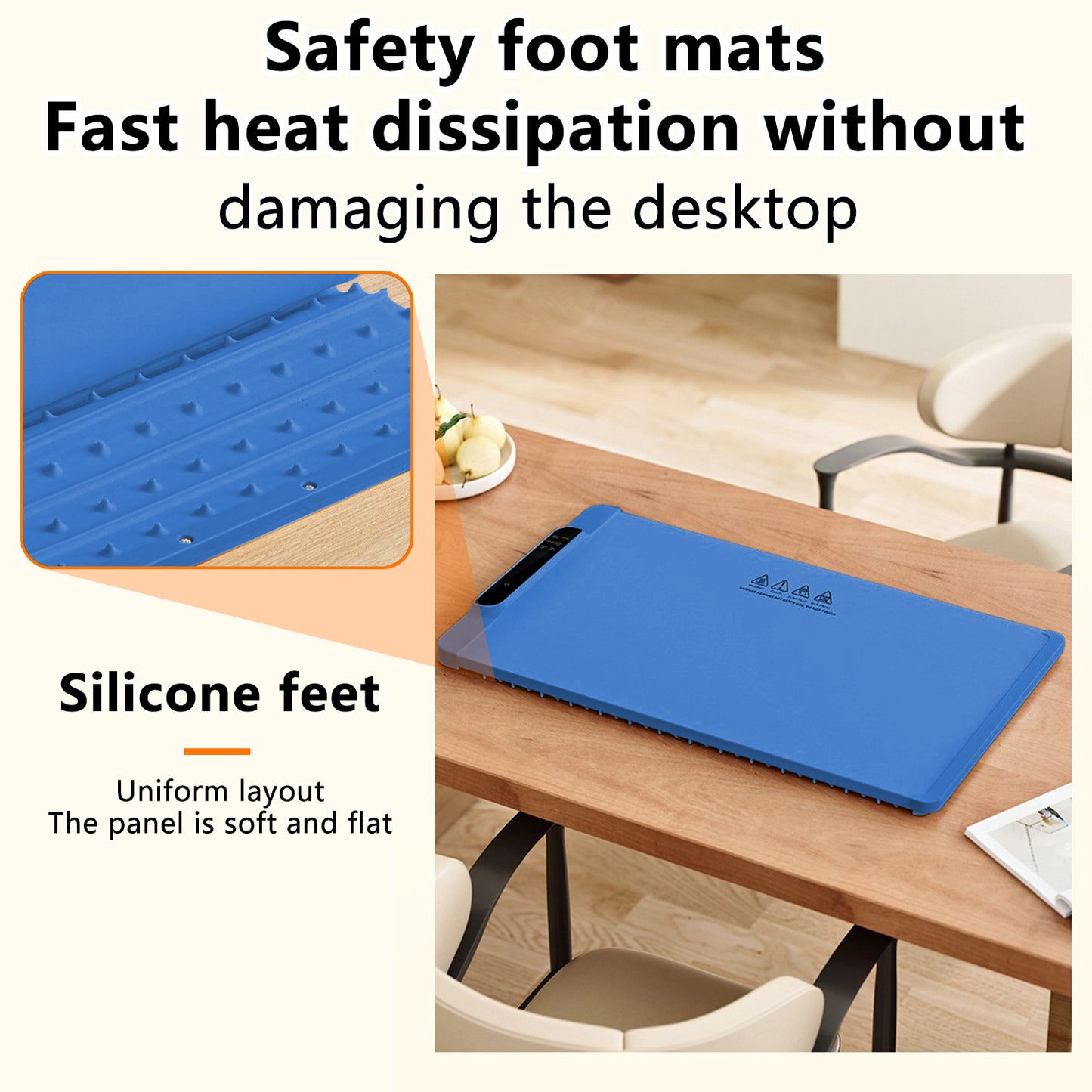 Food Warming Mat with 10 Level Temperature,Warming Mat for Food,Fast Heating Silicone Electric Warming Tray for Party,Family Dinner,Residential,Commercial,Travel（Blue）