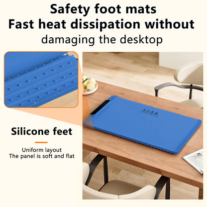 Food Warming Mat with 10 Level Temperature,Warming Mat for Food,Fast Heating Silicone Electric Warming Tray for Party,Family Dinner,Residential,Commercial,Travel（Blue）