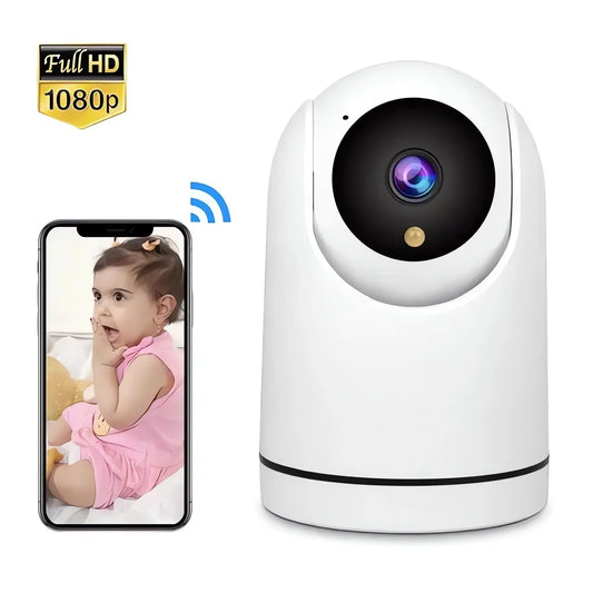 Baby Monitor Security Camera, WiFi Indoor Camera, 360-Degree Smart 1080P Pet Camera for Home Security and Nanny Elderlywith Motion Detection, Night Vision, Two-Way Audio