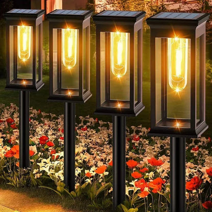 Kidsjoy Solar Pathway Lights Outdoor, 6 Pack Solar Outdoor Lights, IP65 Waterproof Auto On/Off Solar Garden Lights Solar Powered Landscape Path Lights for Yard Lawn Patio Walkway Driveway