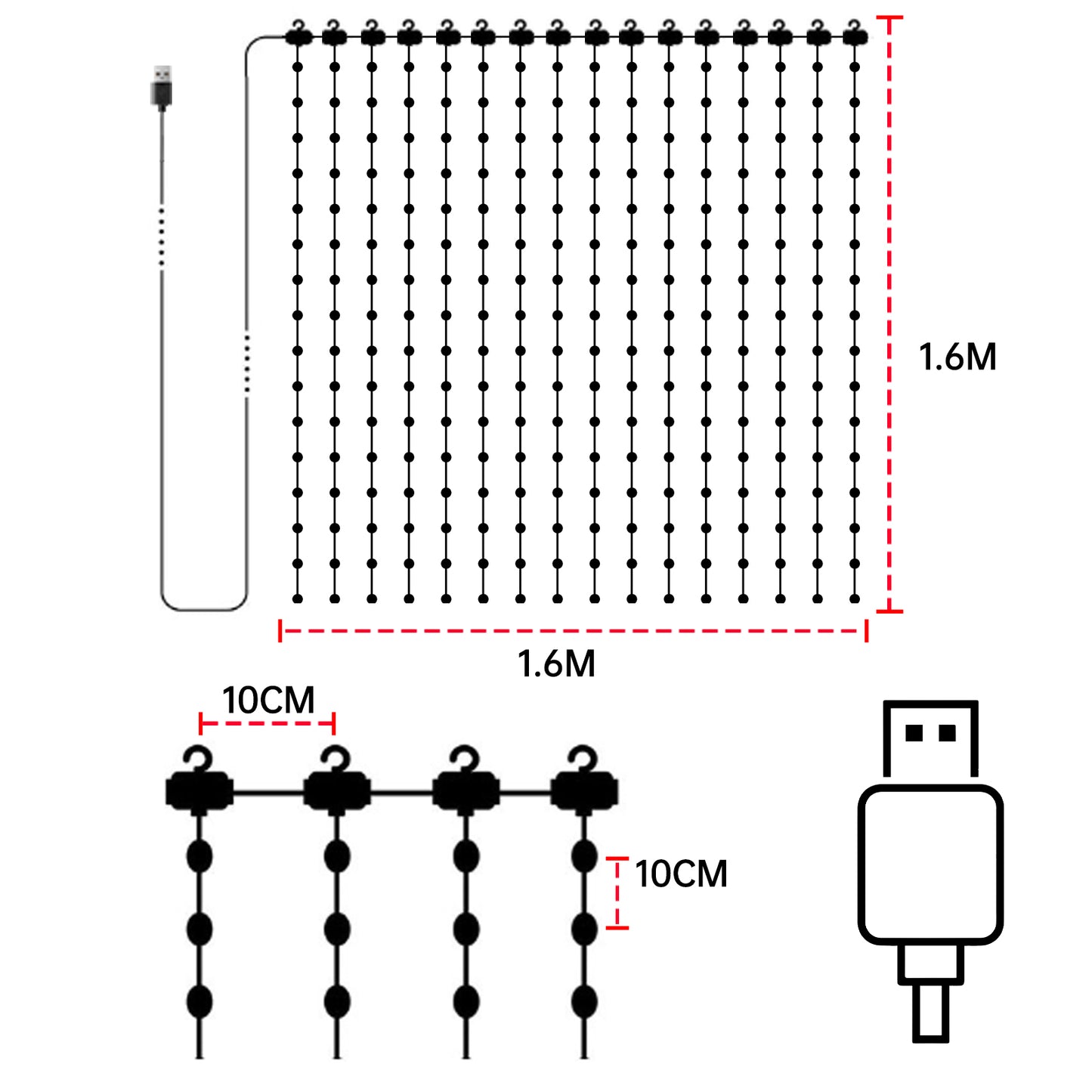 Smart Curtain Lights, Christmas Window Lights 256 RGB LEDs, Curtain String Lights with App & IR Control, Music Sync & DIY Window Lights for Christmas Party Wedding Home Garden Wall Decor, 5.25x5.25ft