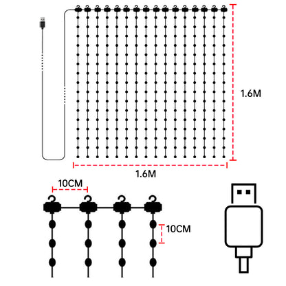 Smart Curtain Lights, Christmas Window Lights 256 RGB LEDs, Curtain String Lights with App & IR Control, Music Sync & DIY Window Lights for Christmas Party Wedding Home Garden Wall Decor, 5.25x5.25ft