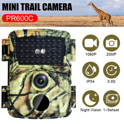 Trail Camera, 20MP 1080P Game Camera Hunting Camera with Night Vision Waterproof IP54 Motion Activated, 120° Wide Angle Lens Wildlife Scouting Deer Hunting Cam for Trail Monitoring