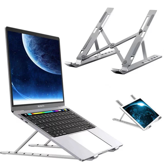 Laptop Stand for Desk, Adjustable Computer Stand for Desk, Portable Monitor Stand, Ergonomic Laptop Riser for MacBook Air Pro HP Dell XPS Lenovo All Laptops 10-15.6", Sliver