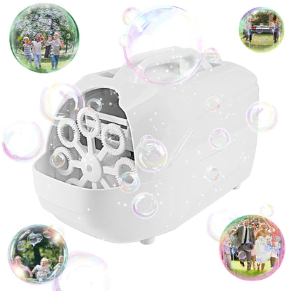 Bubble Machine, Automatic Bubble Blower, 18000+ Big Bubbles Per Minute Bubbles for Kids Toddlers Bubble Maker Operated by Plugin or Batteries Bubble Toys for Indoor Outdoor Birthday Party