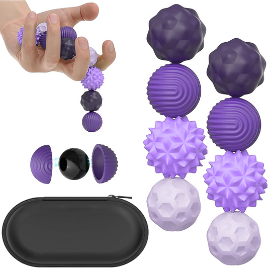 Teblint Magnetic Balls Fidget Toys, 8 Pcs Stress Relief Sensory Toys for Adults and Teens, Peace of Hands and Anxiety Mind, Attracting Stress Ball with Silicone Shell (Purple Series)