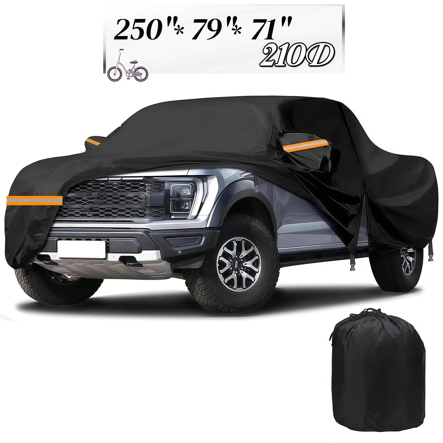 Teblint Truck Cover Waterproof All Weather, Pickup Truck Car Cover 250"x79"x71", Fit for Ford F250/F350, Chevy Silverado 2500HD, Ram 2500