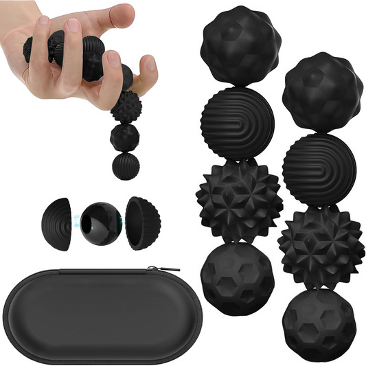 Teblint Magnetic Balls Fidget Toys, 8 Pcs Stress Relief Sensory Toys for Adults and Teens, Peace of Hands and Anxiety Mind, Attracting Stress Ball with Silicone Shell (Black Series)