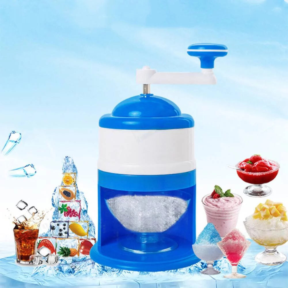 Seven Lady Manual Ice Shaver, Snow Cone Machine Crusher, Crushed ice Maker, Shaved Ice Machine, Portable Ice Crusher, Shredding Machine for Home Use - Blue