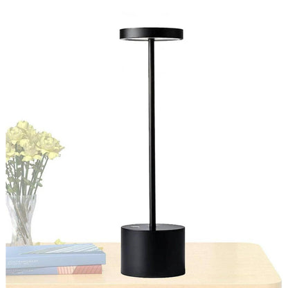 Sevenlady Rechargeable LED Table Lamp, Cordless Portable Desk Lamp, 1800mAh Battery Operated, 2 Level Brightness Night Light for Outside/ Patio/ Restaurant/ Bedroom/ Home.(Black)