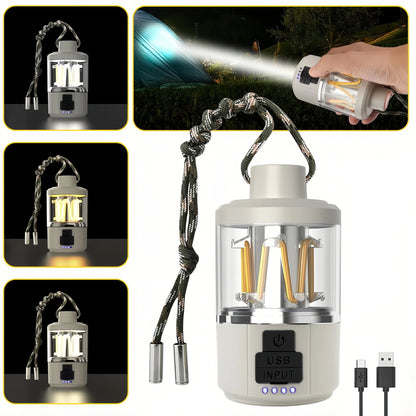 Teblint LED Camping Lantern Rechargeable, Dimmable Camping Light with Flashlight, Super Bright, Battery Powered Portable Emergency Lights for Power Outage, Hurricane, Storms, Camping Essentials