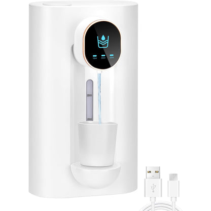 Automatic Mouthwash Dispenser for Bathroom, 18.26 Oz Smart Mouthwash Dispenser for Kids Adult, with Magnetic Cups, 3 Dispensing Levels, USB Charging, Wall Mounted,No Drilli