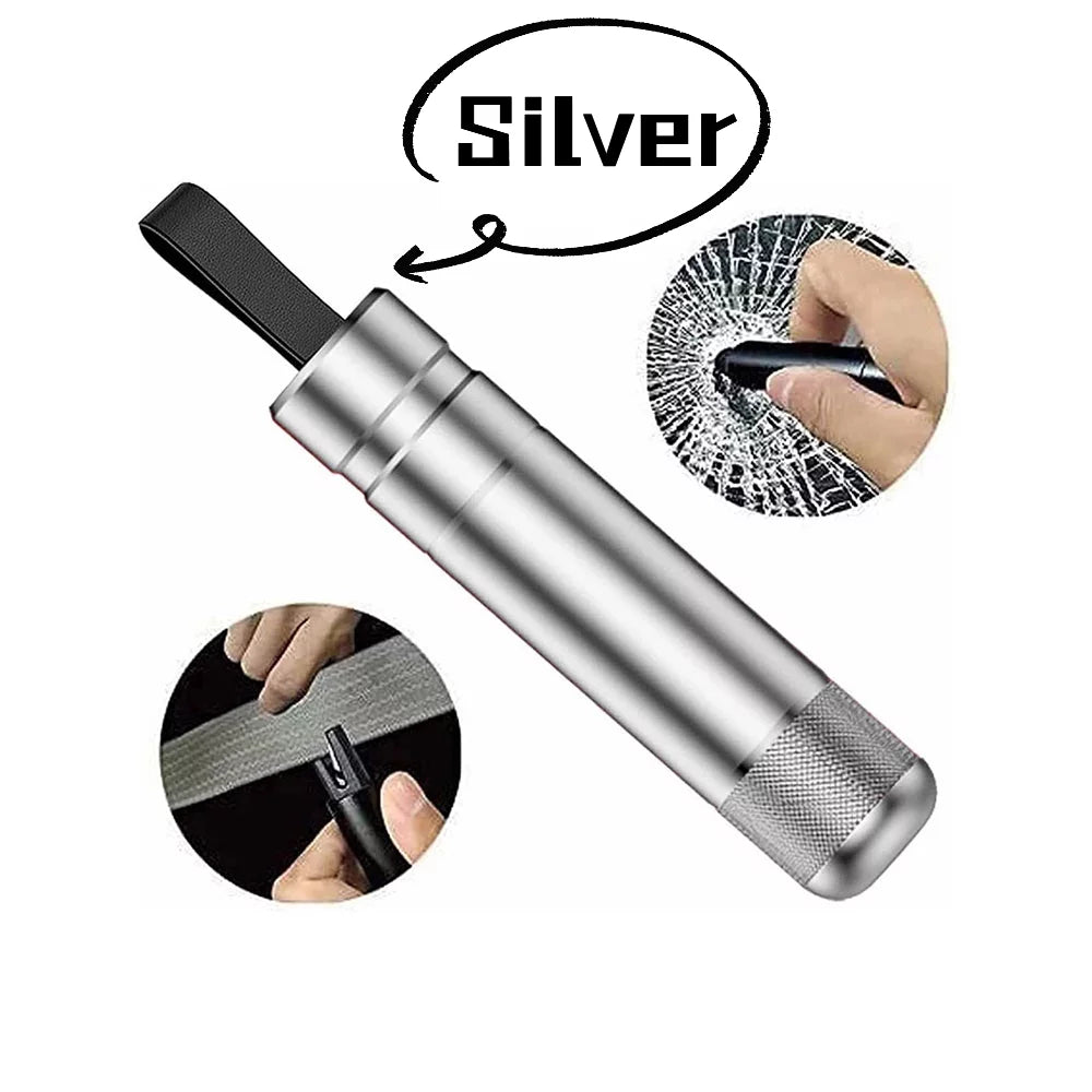 Sevenlady Car Window Breaker Seatbelt Cutter, 2 in 1 Emergency Escape Hammer Tool, Mini Portable Car Safety Escape Tool, Silver