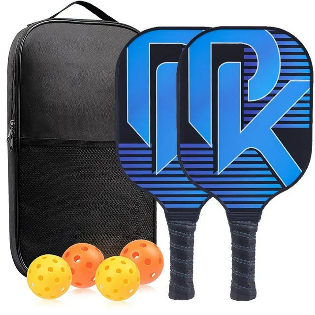 Pickleball Paddles, Graphite Fiber Polypropylene Honeycomb Core , Pickle Ball Set with 2 Pickle Ball Rackets, 4 Balls and Backpack