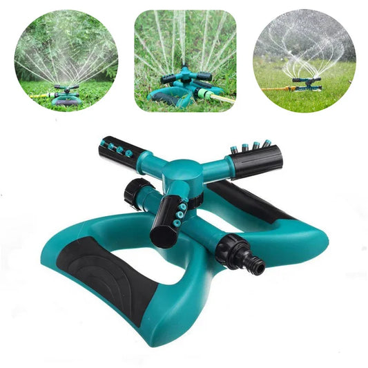 Garden Sprinklers, Water Sprinkler Automatic 360 Degree Rotating Irrigation System for Lawn Yard and Large Coverage Area Oscillating Hose (Green)