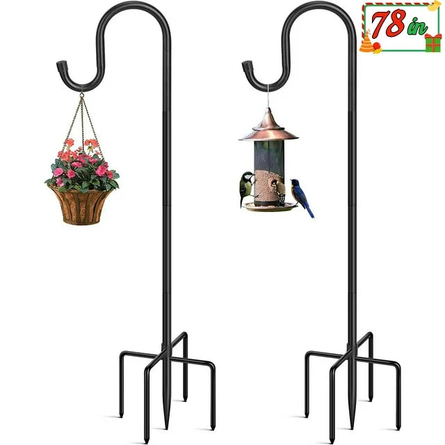 Sevenlady 2Pcs Shepherd Hooks 78" H 3/5" Th High Quality Metal Shepherd Pole for Outdoor Plant Bird Feeder Lantern Stand Garden Hanger Solar Light Wedding Heavy Duty