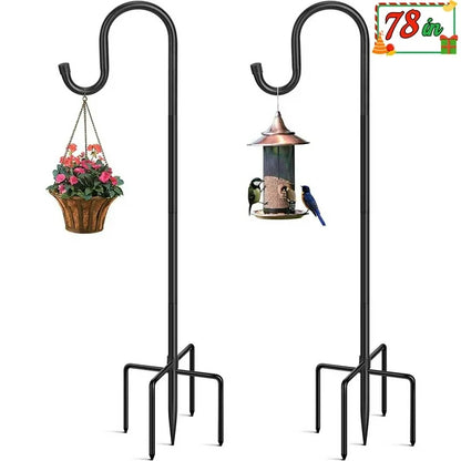 Sevenlady 2Pcs Shepherd Hooks 78" H 3/5" Th High Quality Metal Shepherd Pole for Outdoor Plant Bird Feeder Lantern Stand Garden Hanger Solar Light Wedding Heavy Duty