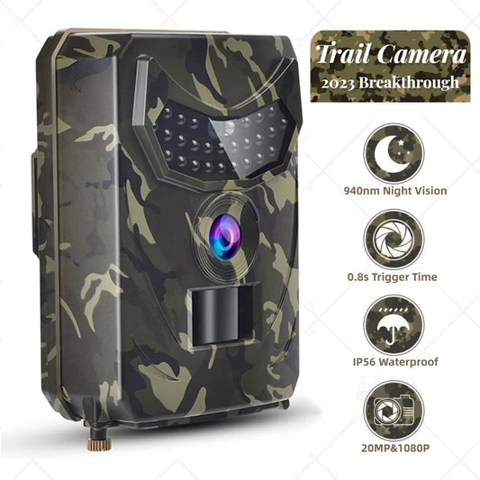 Sevenlady Trail Camera, 20MP 1080P Game Camera Hunting Camera with Night Vision Waterproof IP56 Motion Activated, 120° Wide Angle Lens Wildlife Scouting Deer Hunting Cam for Trail Monitoring