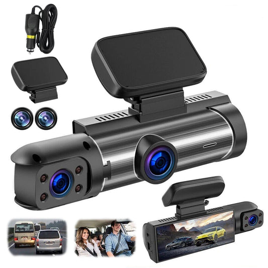 Dual 1080P Dash Cam,Front+Cabin View with Night Vision, 3.16" HD Display, 24/7 Parking Monitor, G-Sensor & Loop Recording
