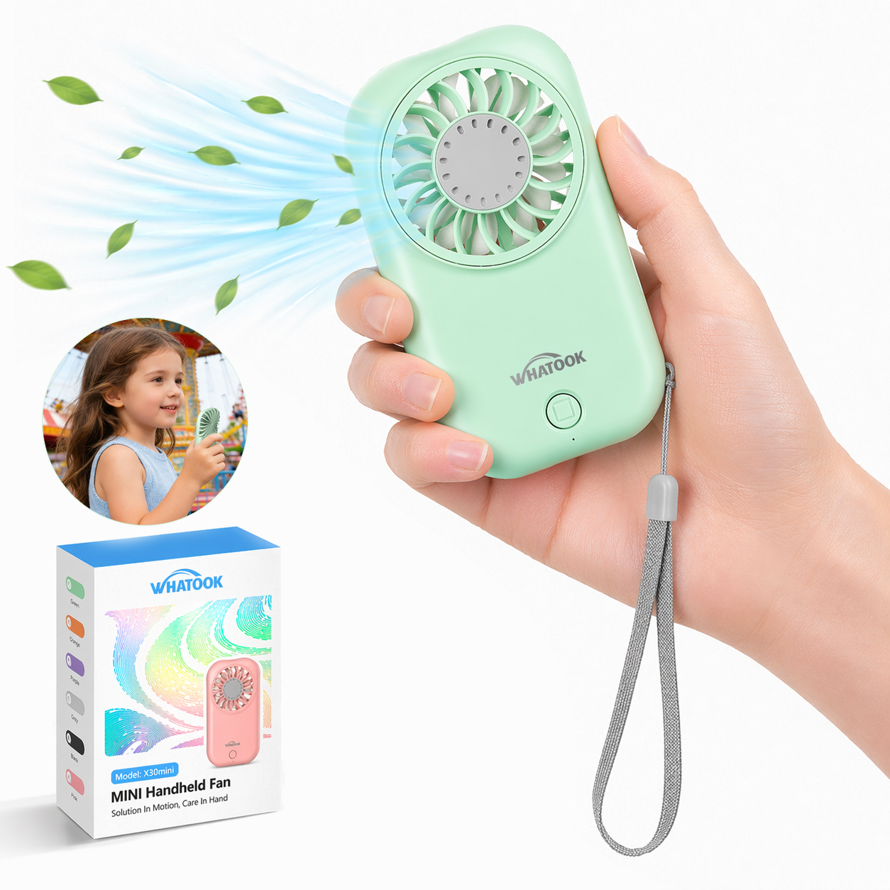 Mini Handheld Fan,11000RPM High Speed Portable Fan with 5 Speeds,Ultra-Lightweight 56g Pocket Fan for Travel Essentials,Super Slim Mini Personal Fan for Travel, Makeup