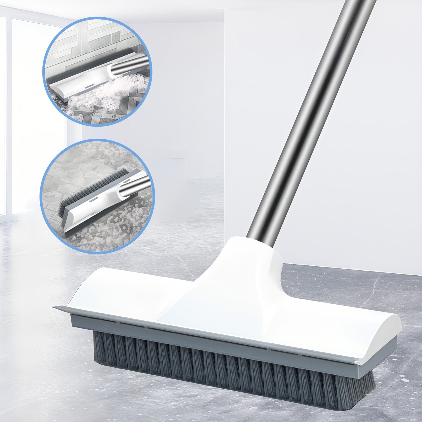 Tub Cleaner Brush with Long Handle,Floor Scrub Brush,Extendable and Adjustable - from 20.07 to 48.81in,Stiff Bristles Floor Scrubber for Cleaning Tile Shower Bathroom Carpet Deck
