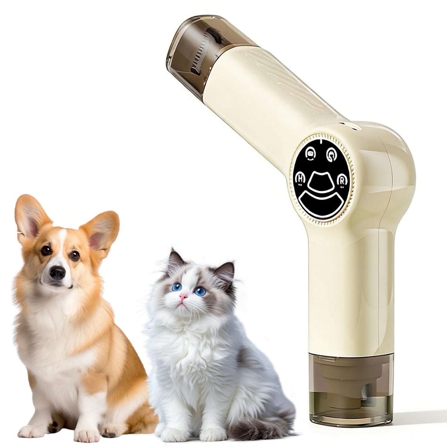 Dog Clippers for Grooming, 2-in-1 Rechargeable Cordless Pet Hair Clippers with Nail Grinder, Cat Clippers Face Shaver for Paw Nail Body Ear
