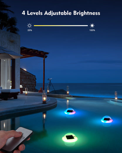 Underwater Pool Light Battery, Rechargeable Colour Changing Whirlpool Lights Underwater, Floating Lights, Floating Spa Lights with Suction Cups, Iron Plate, Bath Light