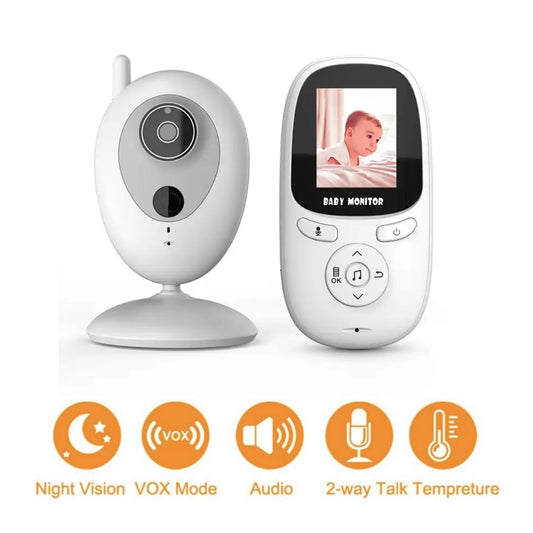 Video Baby Monitor with Camera, Auto Night Vision VOX Auto Wake-up Mode 2-Way Intercom Talk Temperature Sensor and Lullabies with 2.4 GHz Wireless Transmission Technology