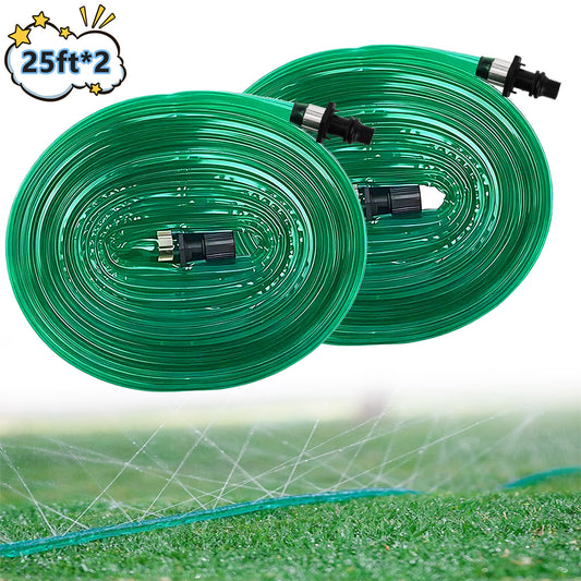 Henotian Garden Soaker Hose 25ft 2 Pack for Backyard: 1/2" Heavy Duty Watering Sprinkler - Efficient Irrigation Tubing for Outdoor Lawn Patio Farm