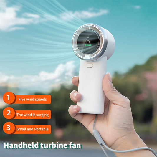 Portable Handheld Fan, Adjustable Turbo Mini Fan,Rechargeable Personal Fan,Digital Display,Gifts for Women Men Travel/Camping/Outdoor-Pink