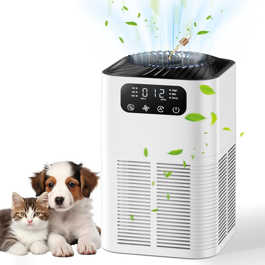 Air Purifier for Large Room up to 1076 Sq Ft with True H13 HEPA Filter ,25dB Ultra-Quiet, Smart Sensor & Essential Oil Diffuser for Smoke, Pet Dander, Pollen