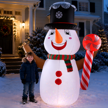 6Ft Christmas Inflatables Snowman Outdoor Decorations, Blow up Snow Man Yard Decor Built-in Bright LED Light Wear Magic Hat, Holiday for Garden Patio Lawn Party Xmas Gifts