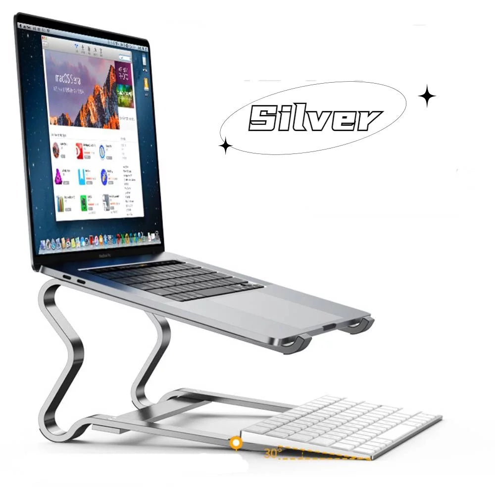 Sevenlady Laptop Stand for Desk, Adjustable Stand for Desk, Aluminum Laptop Riser, Ergonomic Computer Stand for MacBook Air Pro HP Dell XPS Lenovo All Laptops 10-15.6", Sliver