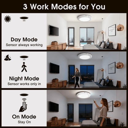 Merryhome Motion Sensor LED Ceiling Light 7 inch, Rechargeable Wireless Magnetic Light with Remote Control, Battery Operated for Closet Hallway, 2 Pack